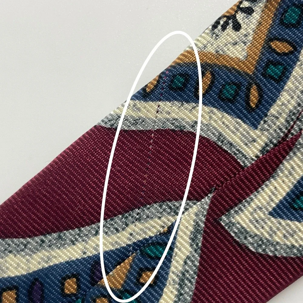 Pierre Balmain Tie Silk Men‎ Extra Long Tie Burgundy Geometric Abstract Italy